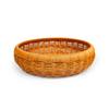 Round Woven Storage Basket Kitchen Vegetables Fruits Organizing Drying Tray PP Material Brown