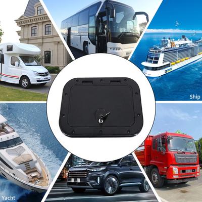 Low Profile Boat Marine Grade Deck Access Cover 180 Degree Locking Hinges High Impact Plastic For Outdoor Installation