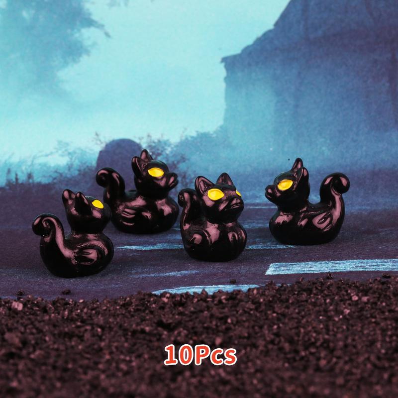 10Pcs Halloween Pumpkin Duck Micro Landscape Resin Ornament Devil Duck Halloween Carnival Party Gift Home Desktop Decoration