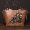 First Layer Cowhide Tote Large Capacity Rose Bag Vintage Tote Bag