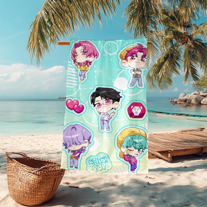 1Pc Fantasy Heroes Action Beach Towel Microfiber Beach Towel Thin Absorbent For Beach Swimming Yoga Bath Sports 0917195
