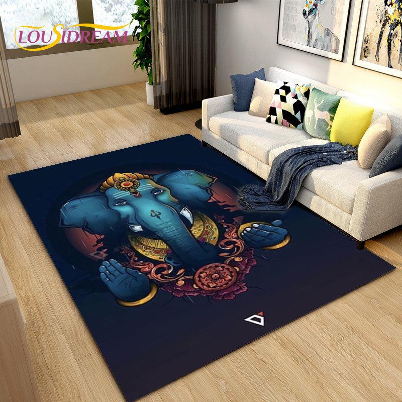 Elephant Ganesha Series  Area Rug Large,Carpet Rug for Living Room Bedroom Sofa Doormat Decoration,kids Play Non-slip Floor Mat