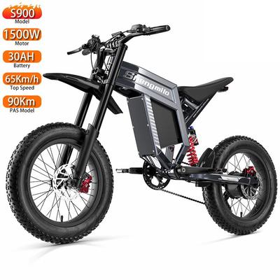 Electric Bicycle Shengmilo 20" 1500W Motor Adult Off Road Electric Bicycle 60V 30AH Full Suspension Ebike 7 Speed S900