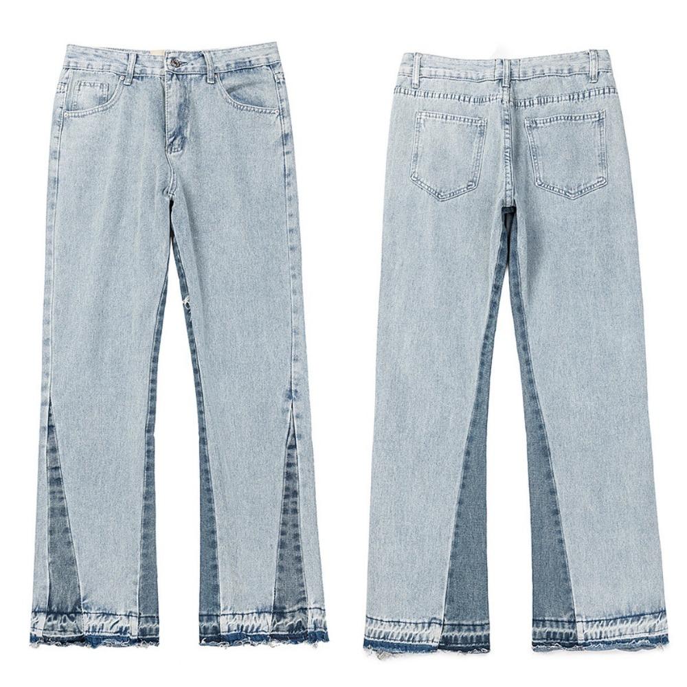 New Style Splatter Patchwork Cargo Pants American Style High Street Micro Flare Casual Trousers