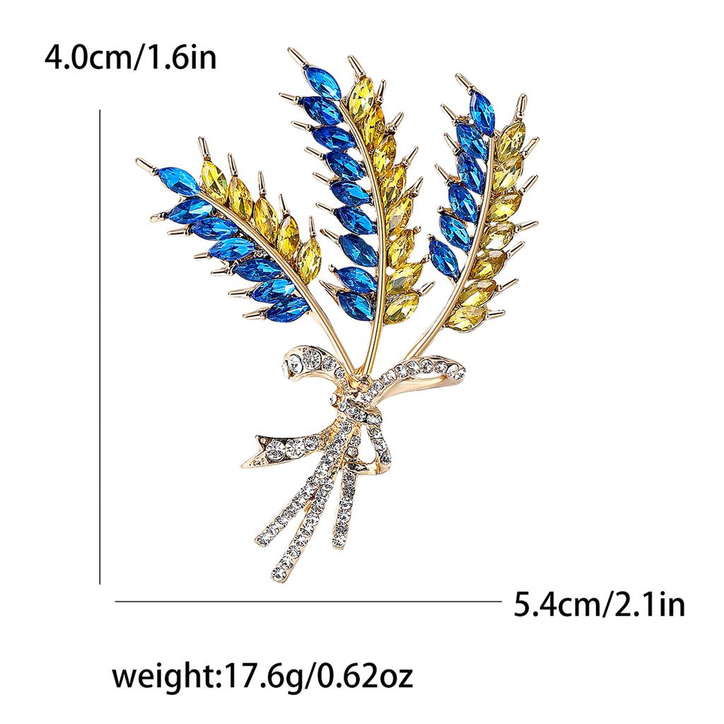 Ukrainian Wheat Brooches for Women Unisex Ukrainian Patriotic Pins Casual Accessories Gifts-Wholesale