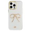 For iPhone 16 Pro Case Gold Bow Epoxy Design TPU+PC Phone Back Cover