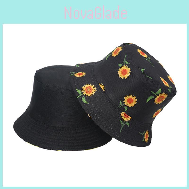 Unisex Flower Smiley Face Print Fisherman Cap Sun Hat New Summer Style