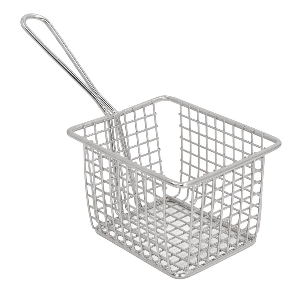 Fritteusekorb aus Edelstahl mit langem Griff Multifunktion Einfach zu reinigen Fritteusekorb für