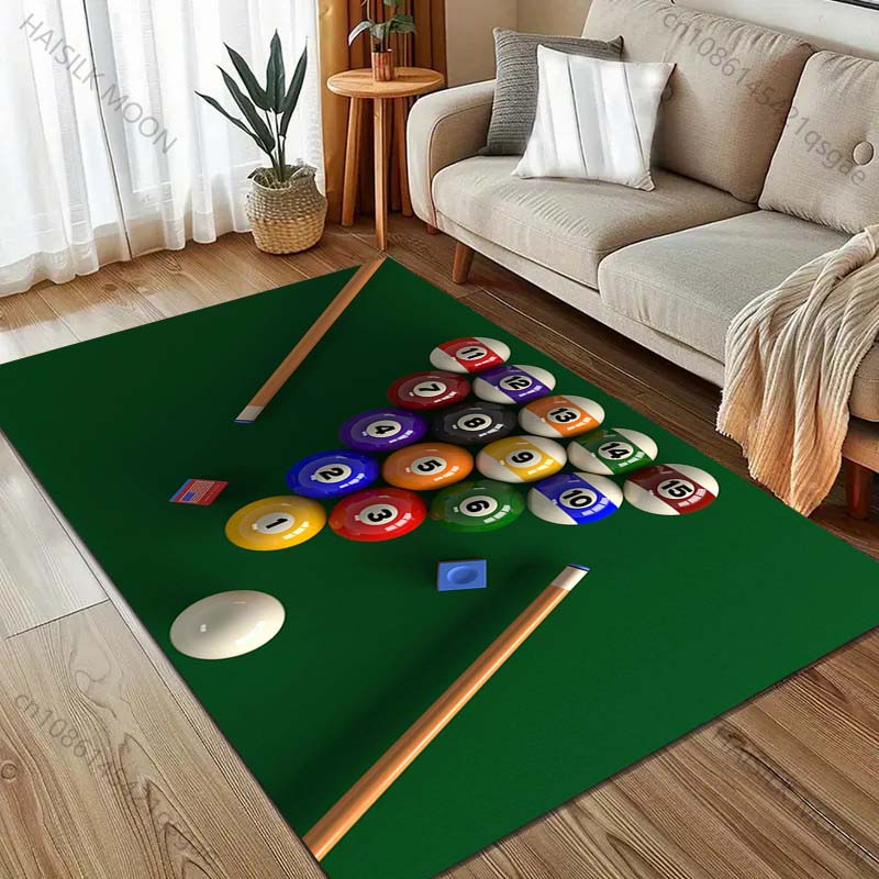 HD Snookered Billiard Balls Print Carpet for Living Room Bedroom Sofa Doormat Decor Sofa Table Area Rug Non-slip Floor Mat
