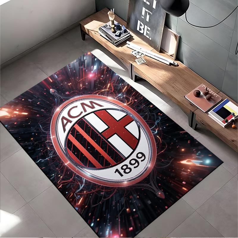 "AC Mailand Logo Teppich mit 1899 Design, Sportfan Heimdeko Teppich" Geeignet für den Einsatz als Antirutsch für Wohnzimmer Schlafzimmer Sofas
