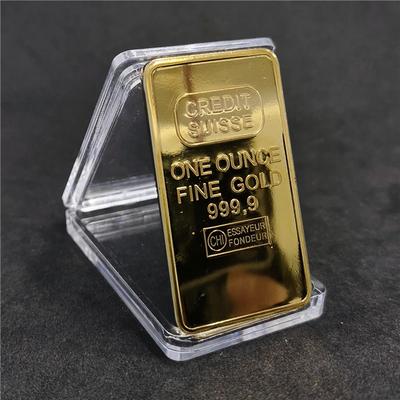 Fine Gold Gold Plated Bullion Bar Modern with Different Serial Swiss Bank Gold Bullion Bar Funny Replica Suisse Gold Bar Gift