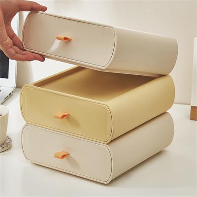 Desktop Storage Box Soft And Elegant Neat Storage Tender Yellow Frost White Stationery Storage Box Sundry Storage Box