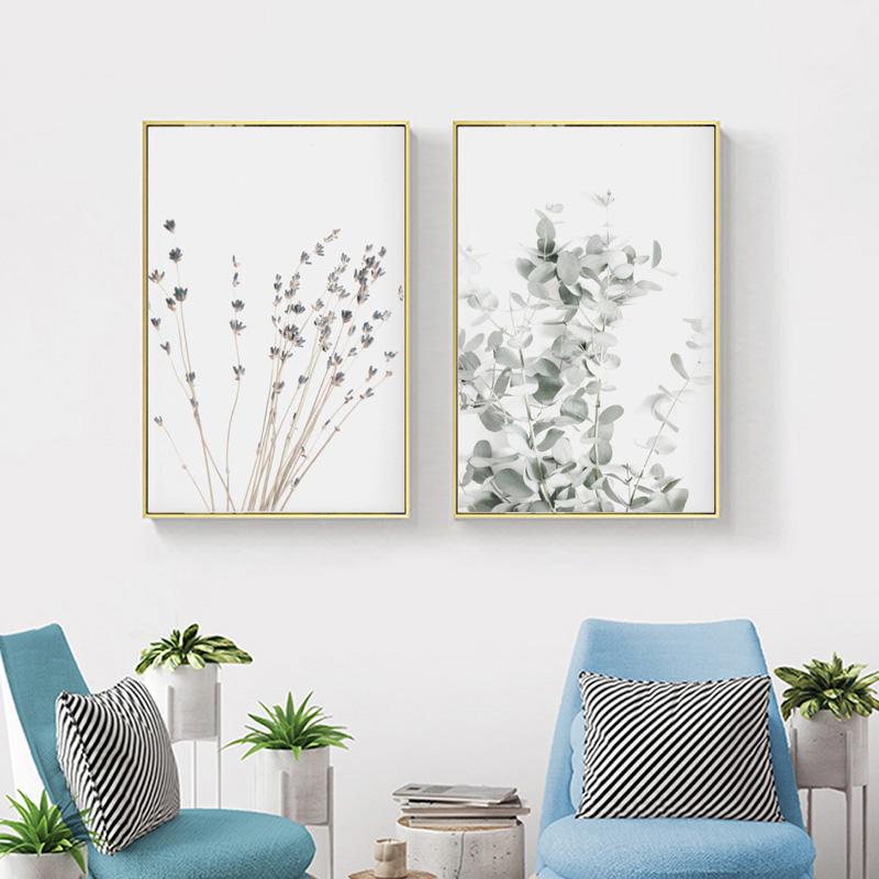 Nordic Style Lavender Eucalyptus Poster Botanical Canvas Painting Plant Wall Art Pictures for Living Room Home Cuadros Decor