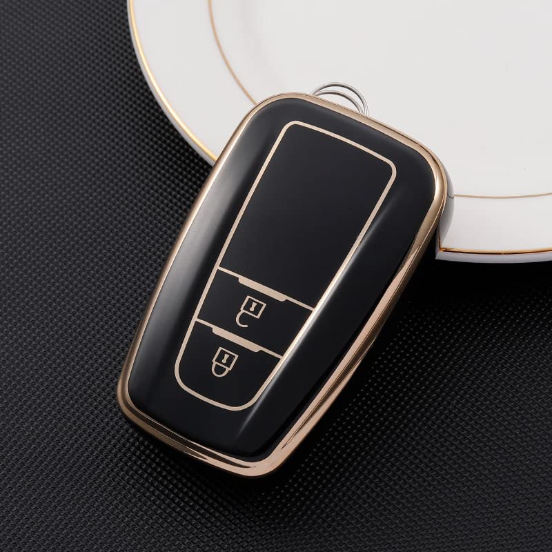 Kinotaka Smart Key Cover for Toyota Cars, Soft TPU for Prius 50 Series C-HR, Etc, Black