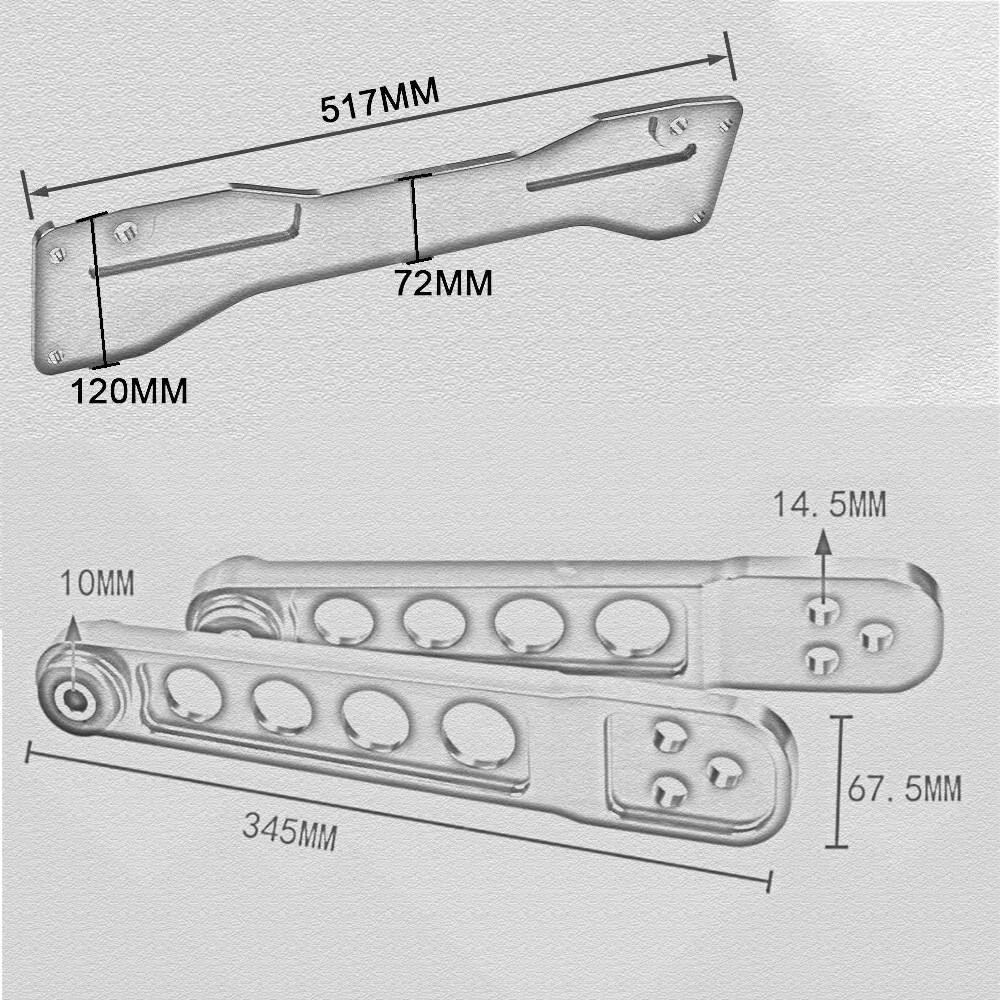 Cross-linked Rear Subframe Strut Control Arm Kit for 01-05 Honda Civic ES EP3