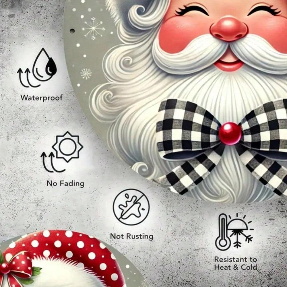 1pc Vintage Merry Christmas Santa Claus Metal Tin Sign 7.8x7.8 Inch Holiday Home Decor Wall Art Gift