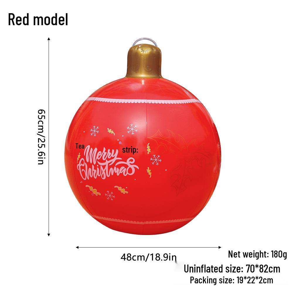 Outdoor PVC Inflatable Christmas Ball with Hanging Lantern for Courtyard Decoration