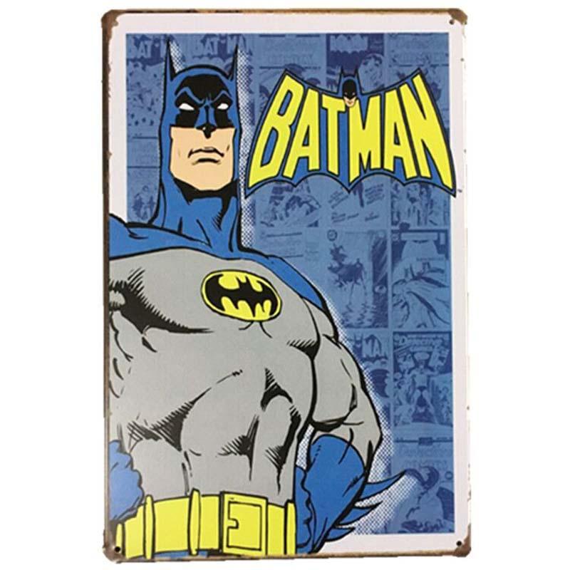 Classic Creative Cartoon Superhero Tin Sign For Bar Pub Home Wall Decor Retro Metal Poster