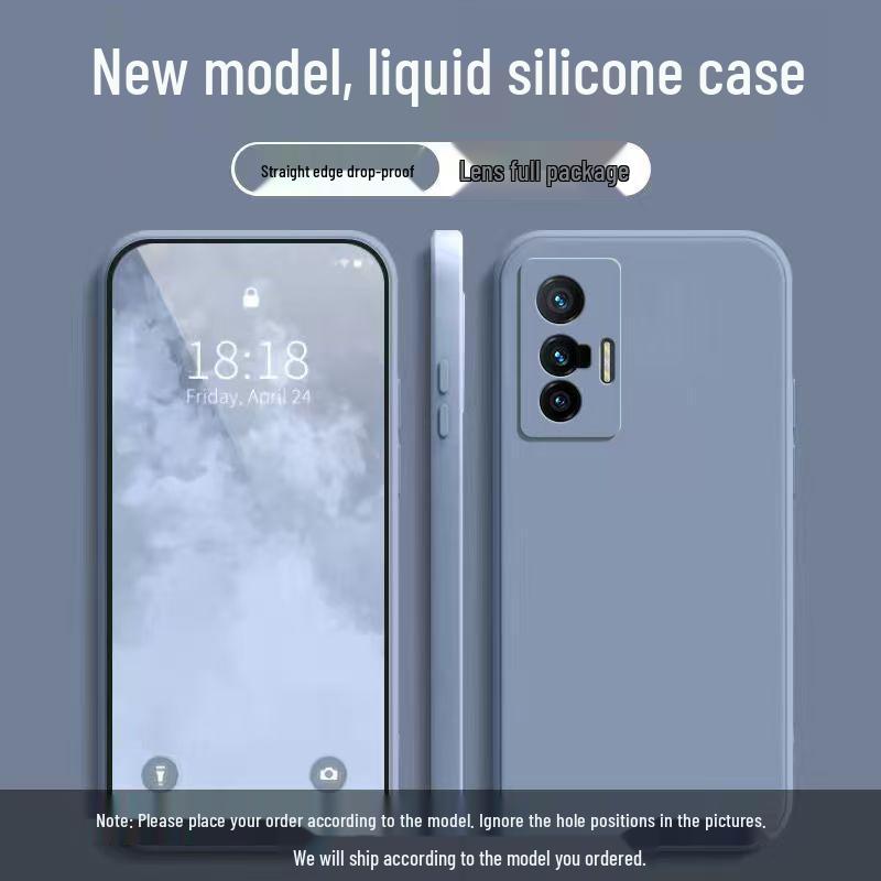Vivo X70 Liquid Silicone Case - Solid Color, Full Coverage, Anti-Drop, Soft Edge