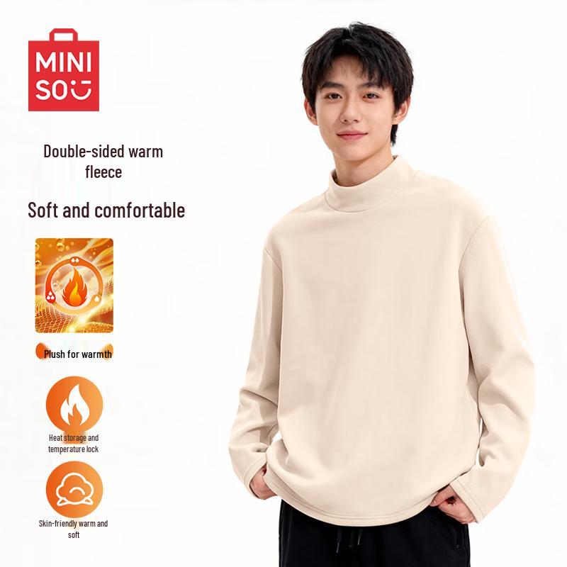 MINISO Men's Thermal Turtleneck Long Sleeve T-Shirt