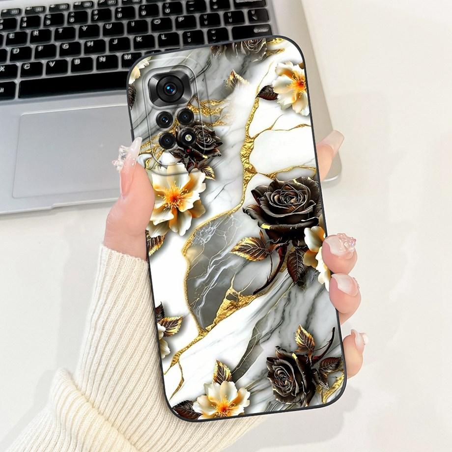 Case For Xiaomi Redmi Note 11 11s 11 Pro Pro+ 4G 5G Phone Case Note 11T Soft Silicone Funda Women Fashion Flower Printed Cover