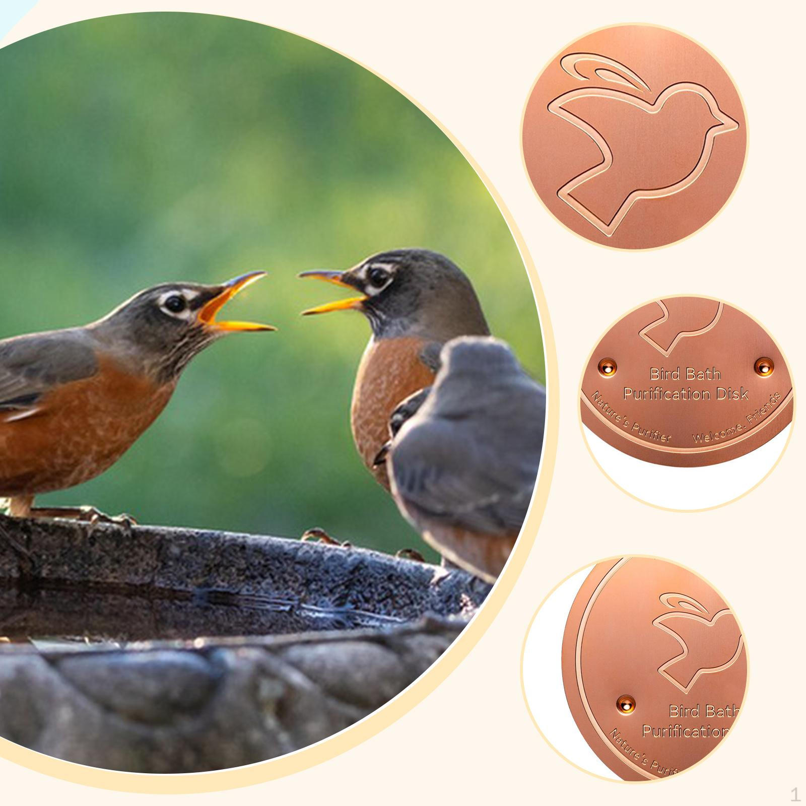 

Диск для очистки купальни для птиц 3-точечная поддержка Профессиональный Прочный Премиум аксессуары Очиститель воды