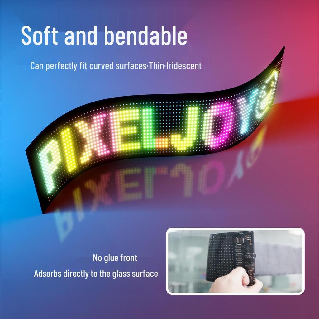 Bluetooth LED Flexible Car Sticker: Smart Devil's Eye Advertising Screen