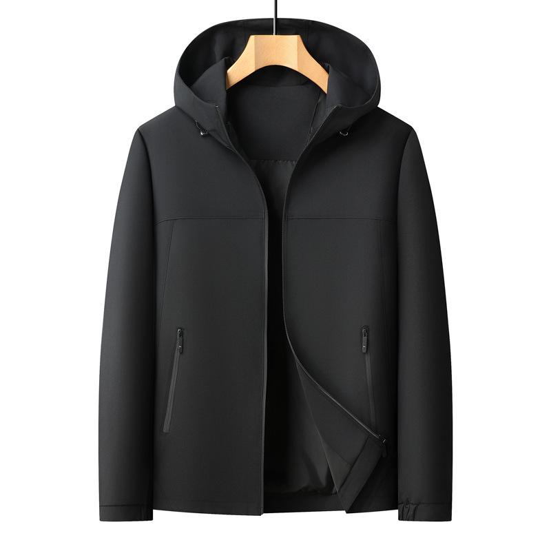 Men's Thin Hooded Cropped Jacket: Spring-Autumn 2026 Business Casual Outerwear