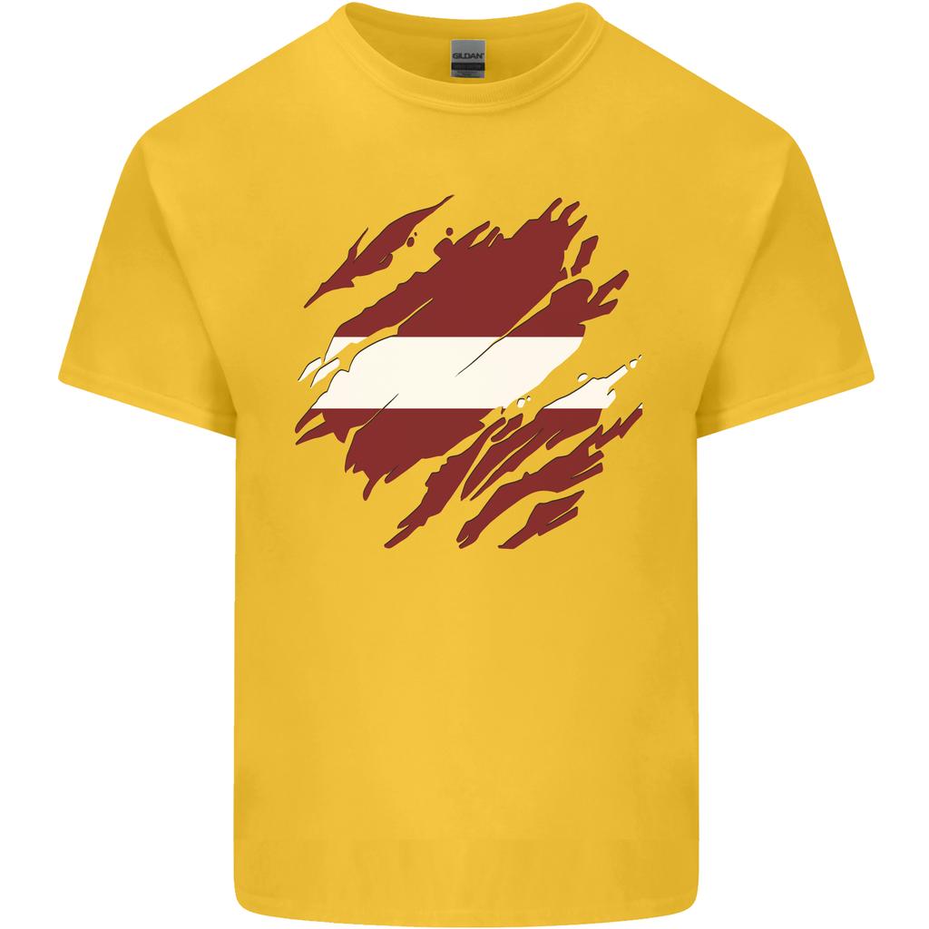 Torn Latvia Flag Latvian Day Football Unisexs Light Cotton Tshirt