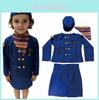 Childrens Halloween Flight Attendant Costume With Uniform Fabric For Kids Stage Play