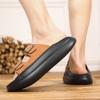 Men's Microfiber Leather Slippers for External Wear Anti Slip and Cool Slippers Men's Double Button Flat Drag Beach Shoes