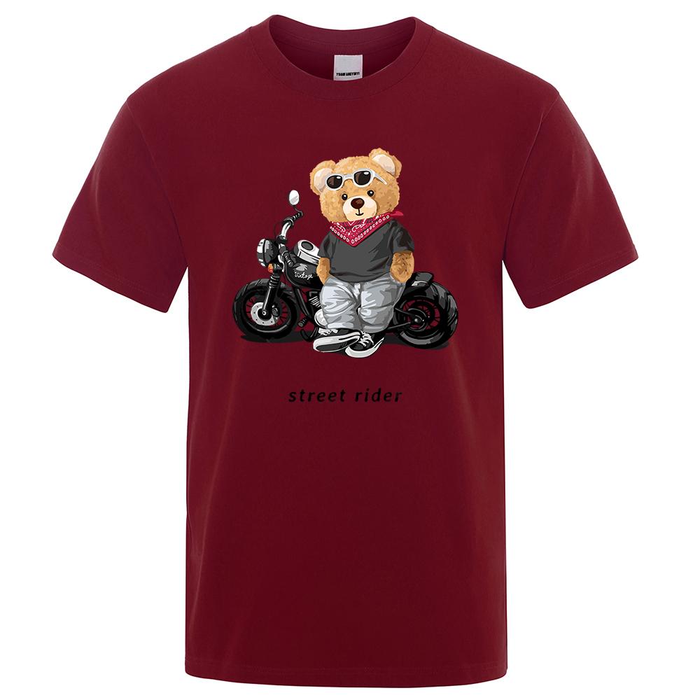 

Motorcycle Enthusiast Street Rider Print T-shirts Men s Summer Cotton Short Sleeve Casual T Shirt Men Tops Streetwear Tee shirt 4XL