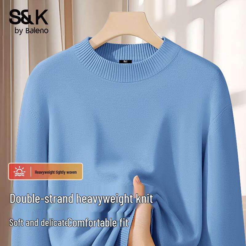 

Baleno Men s S&K Series Fleece-Lined Semi-High Collar Knit Sweater 3XL