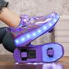 27-40 Kids's Lighting Sneakers Rubbing Shoes Boys's Shoes Solid Milky Patch Can Charging Lantern Shoes Glowing Sneakers with Charging