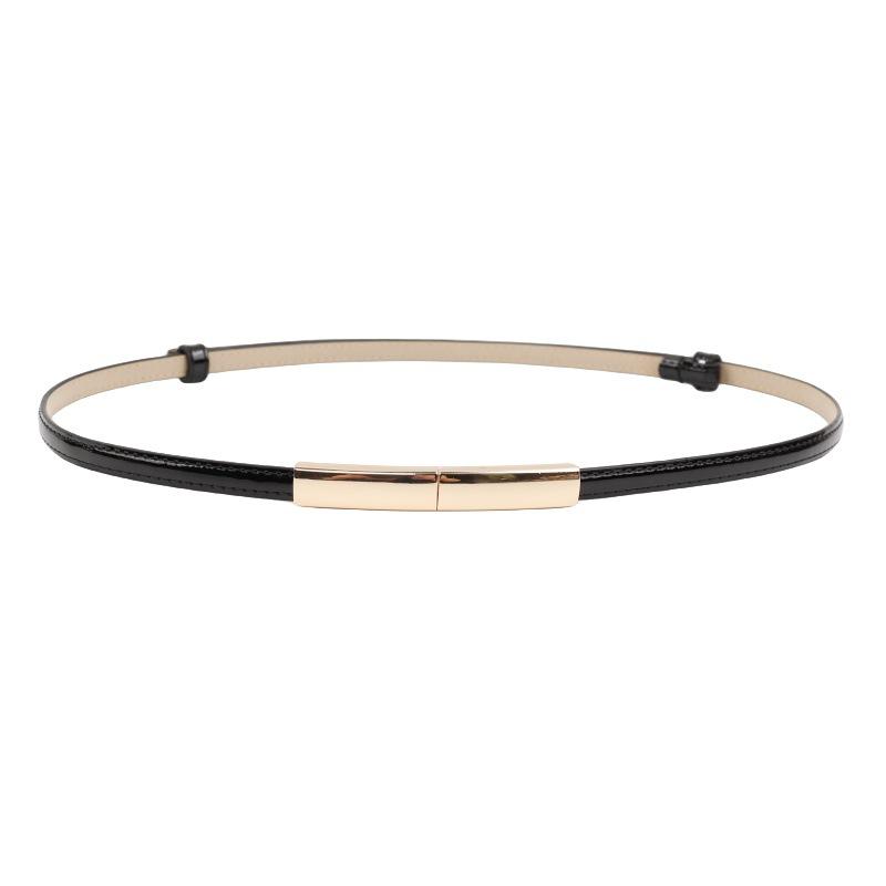 

Модный ремень из натуральной кожи для женщин, дизайнерский регулируемый пояс с золотой пряжкой, женский джинсовый, платье, брюки, декоративные ремни чёрный