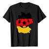 Men's Short Sleeve Crew Neck T-Shirt with Graphic Print of Soccer Ball and Country Outline Casual Fit Cotton Blend Tee for Everyday Wear
