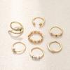 Yousheng 7Pcs/Set Star Moon Cross Twist Rhinestones Rings Set Women Opening Adjustable Knuckle Rings Exquisite Stacking Layering Ring Set