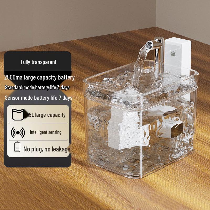 Smart Cat Water Fountain with Automatic Filtration and Large Capacity