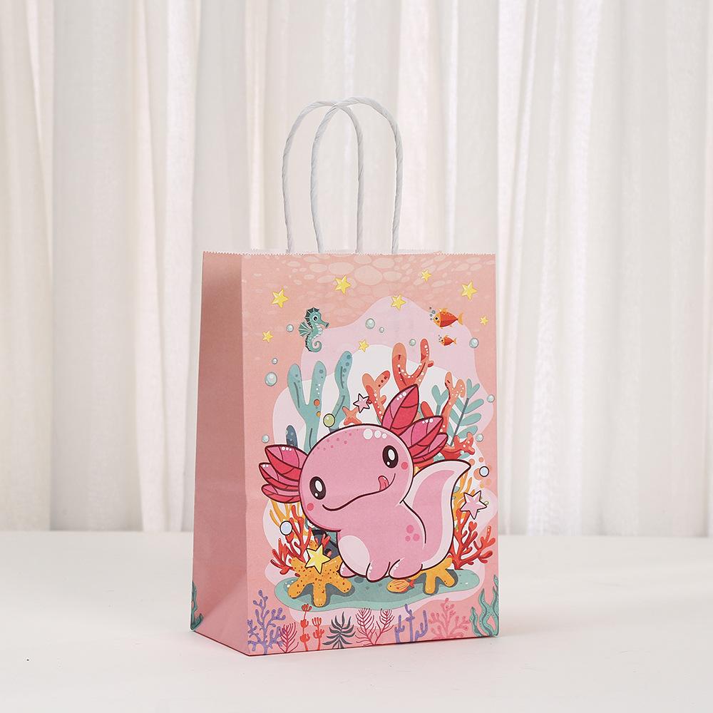 StoBag, Kawaii Axolotl Birthday Gift Bags Cute Party Favor for Kids’ Birthday Celebrations Children's Day Reusable Packaging