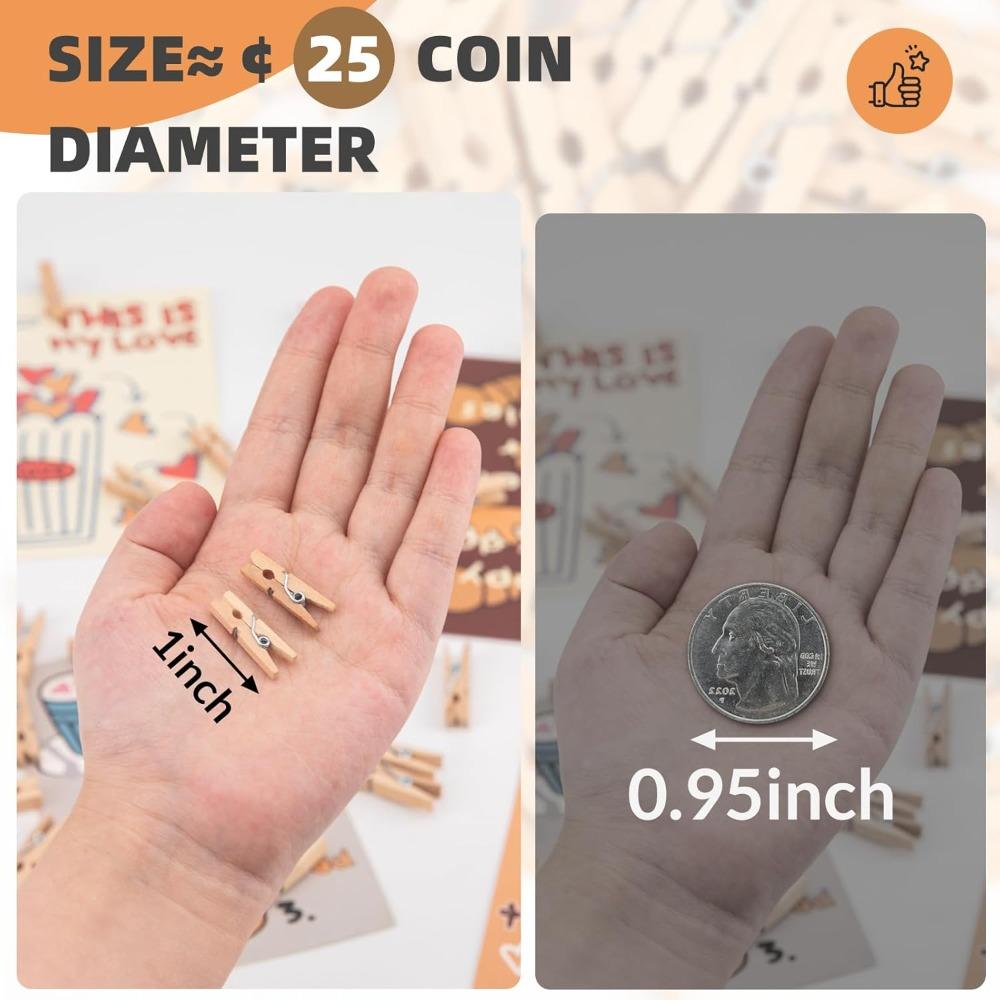 Mini 25mm Natural Wooden Clips Photo Clips Clothespin Clothes Folder Wedding Party Wooden Clip Clips Pegs Dropshipping 100 Pcs