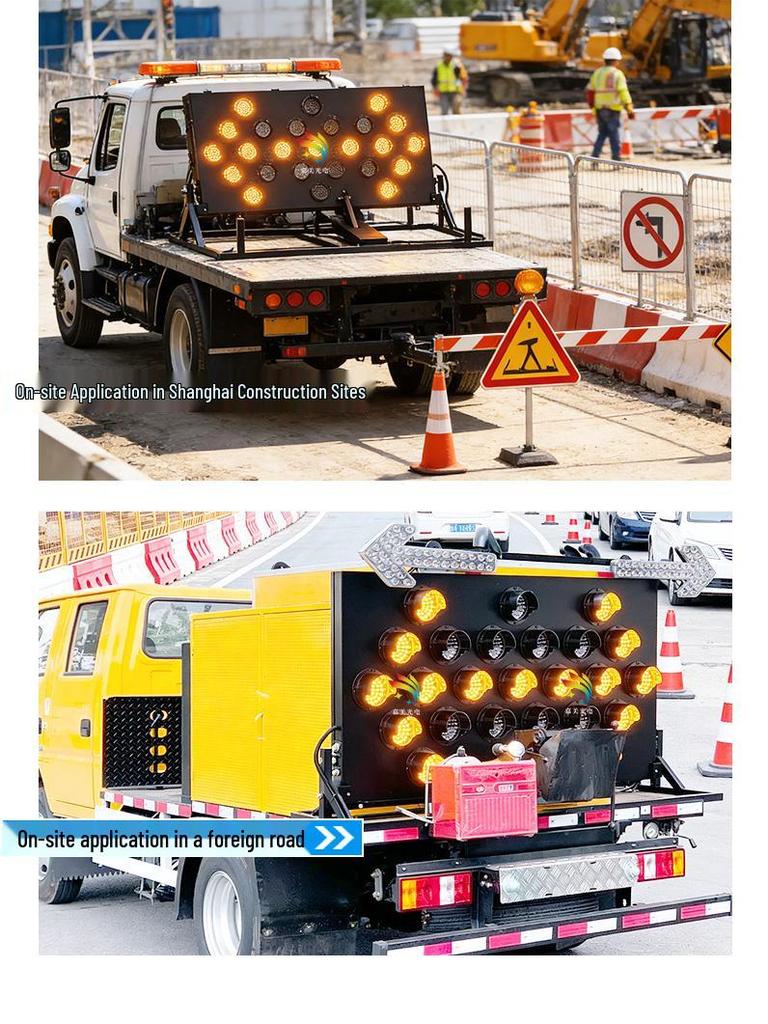25-Light LED Vehicle-Mounted Road Guidance Sign for Highway Construction