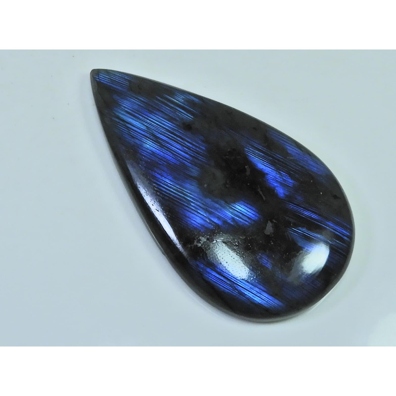 141Cts.Natural Labradorite Multi Fire Pear Cabochon Loose Gemstone 36X63X7MM D-246