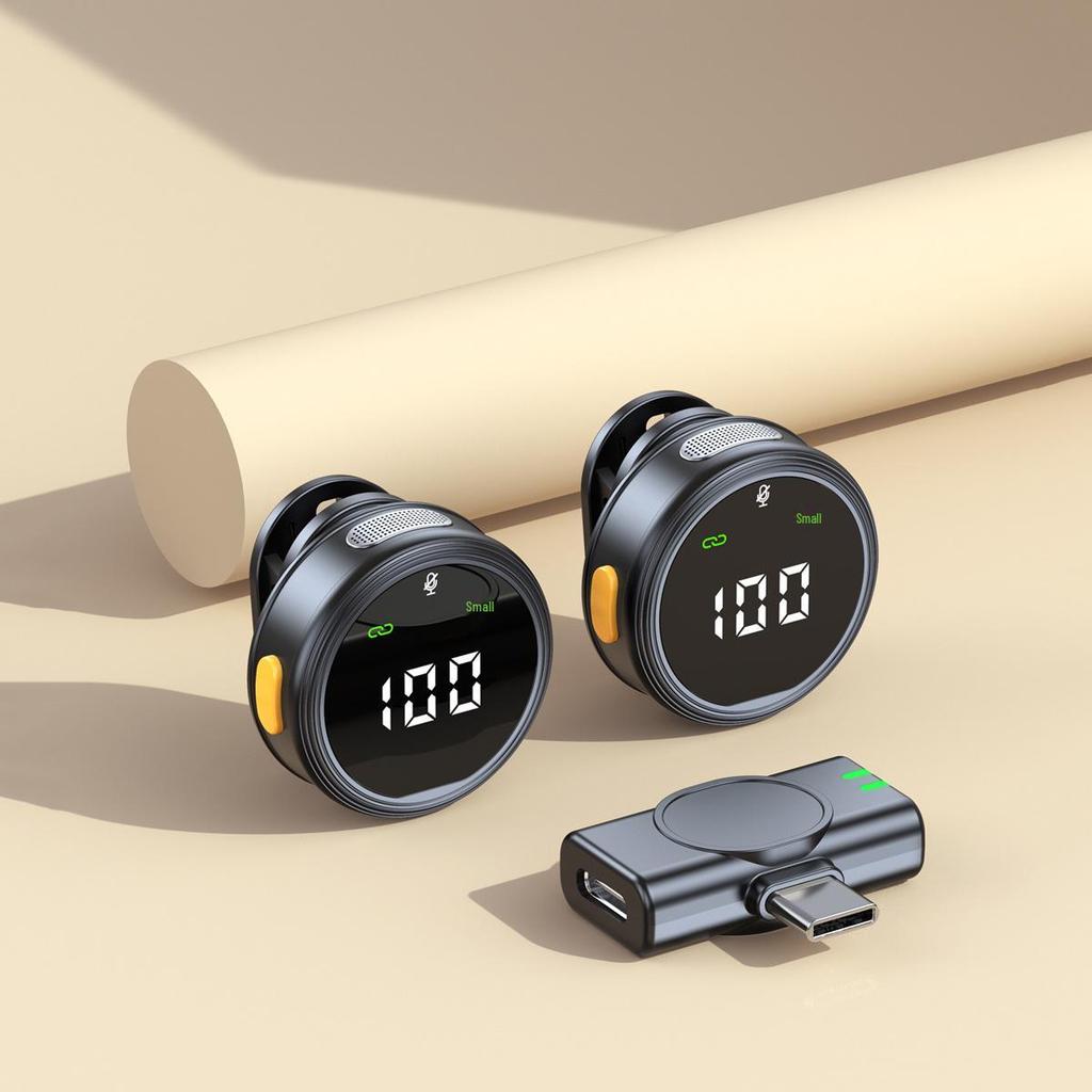 H25 Wireless Clip-On Microphone: Noise Reduction, Outdoor Video/Live Broadcast, Digital Display, Compact Size.