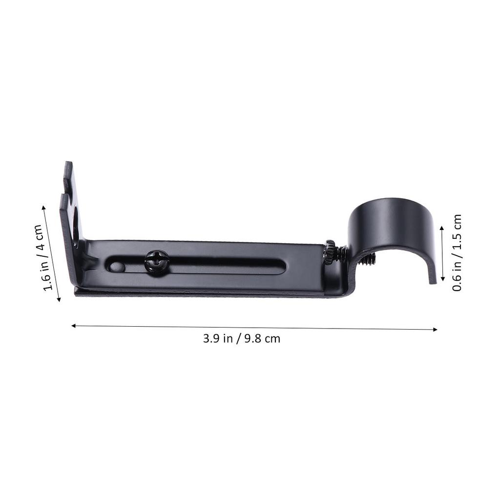 2Pcs Curtain Rod Brackets Adjustable Iron Curtain Holder for Home Window Drapery Rod Pole Mounting Holder Coffee Color