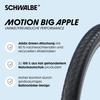 SCHWALBE Big Apple 16x2.00 Black Reflex Clincher Tire (Authentic) for Urban, Balloon, and City Riding
