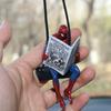 Cartoon Spider-Man Car Rearview Mirror Hanging Decoration Marvel Hero Deadpool Action Figure Car Hanging Decoration