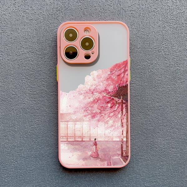 Rosa Pfirsichblüten Handyhülle für iphone 15 14 13 12 Pro Max Mini 11 16 14 Plus XR XS X 7 8 Plus SE 2020 Blumen Rückseite Funda Capa