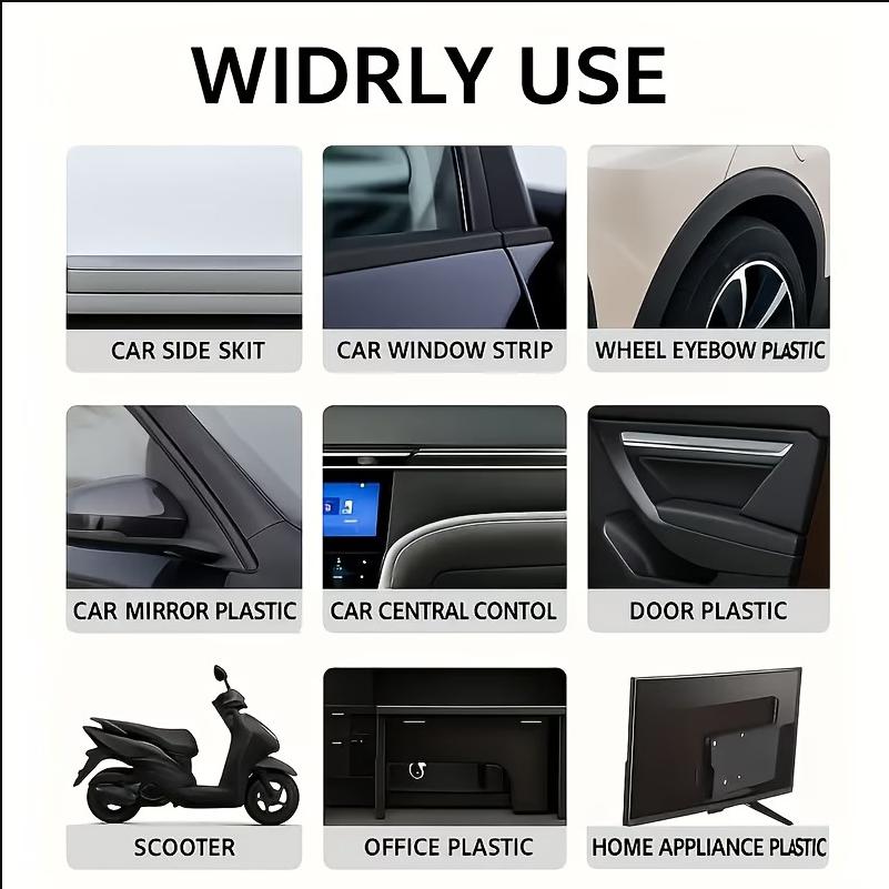 Car Plastic Restorer–Black Gloss Interior Renewal Wax for Dashboards Leather Trim&Panels Auto Polish Repair Coating to Restore Shine Protect Surfaces