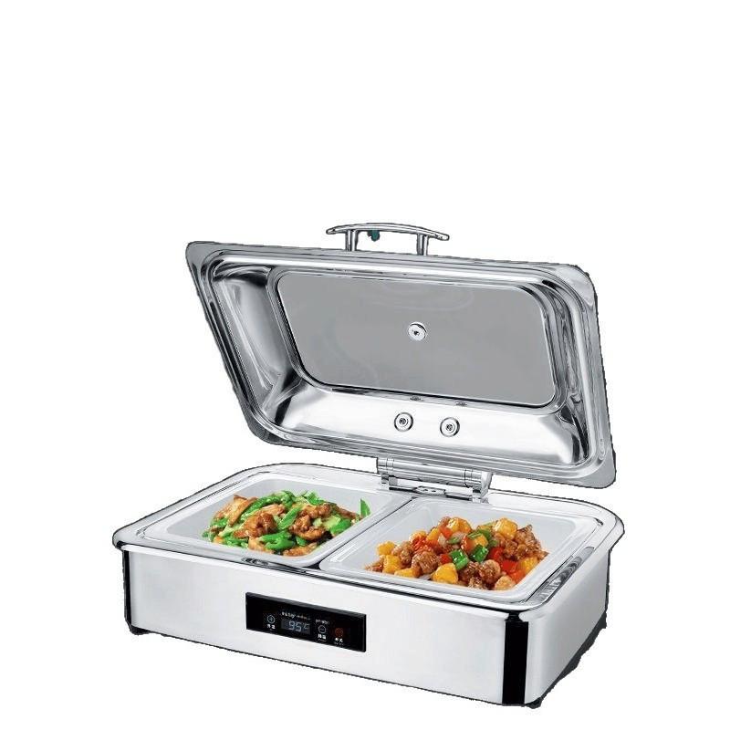 Hydraulic Flip Stainless Steel Buffet Stove Touch Control Electric Heating Breakfast Stove Hotel High-end Buffet Insulated Stove