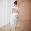 Îmbrăcăminte europeană și americană pentru femei culoare solidă satin de înaltă calitate slim-fit lungă cu un singur umăr elegant rochie cu șireturi de înaltă calitate